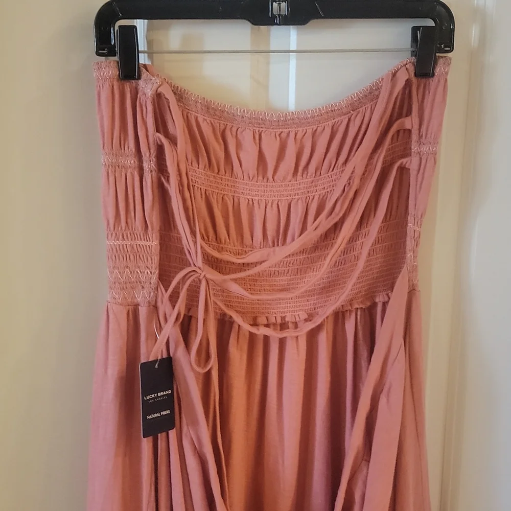 Lucky Brand Apricot Boho knit maxi dress size XL - Picture 4 of 12